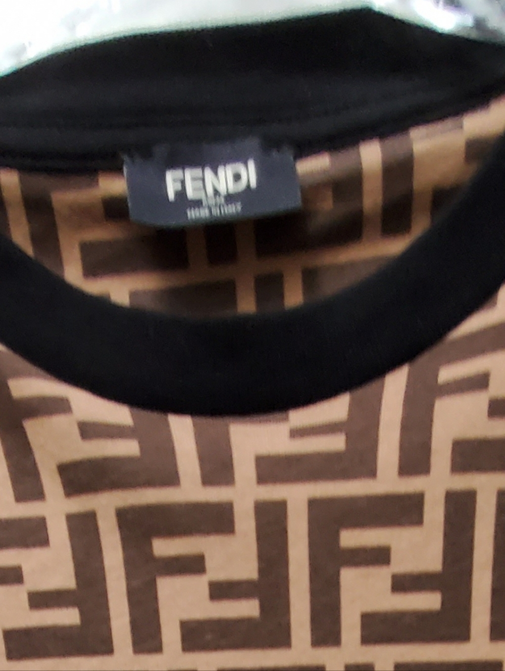 Fendi × Fila Collab Brown Cotton Logo Made In Italy Short Sleeve Tshirt Sz Small - Picture 3 of 6